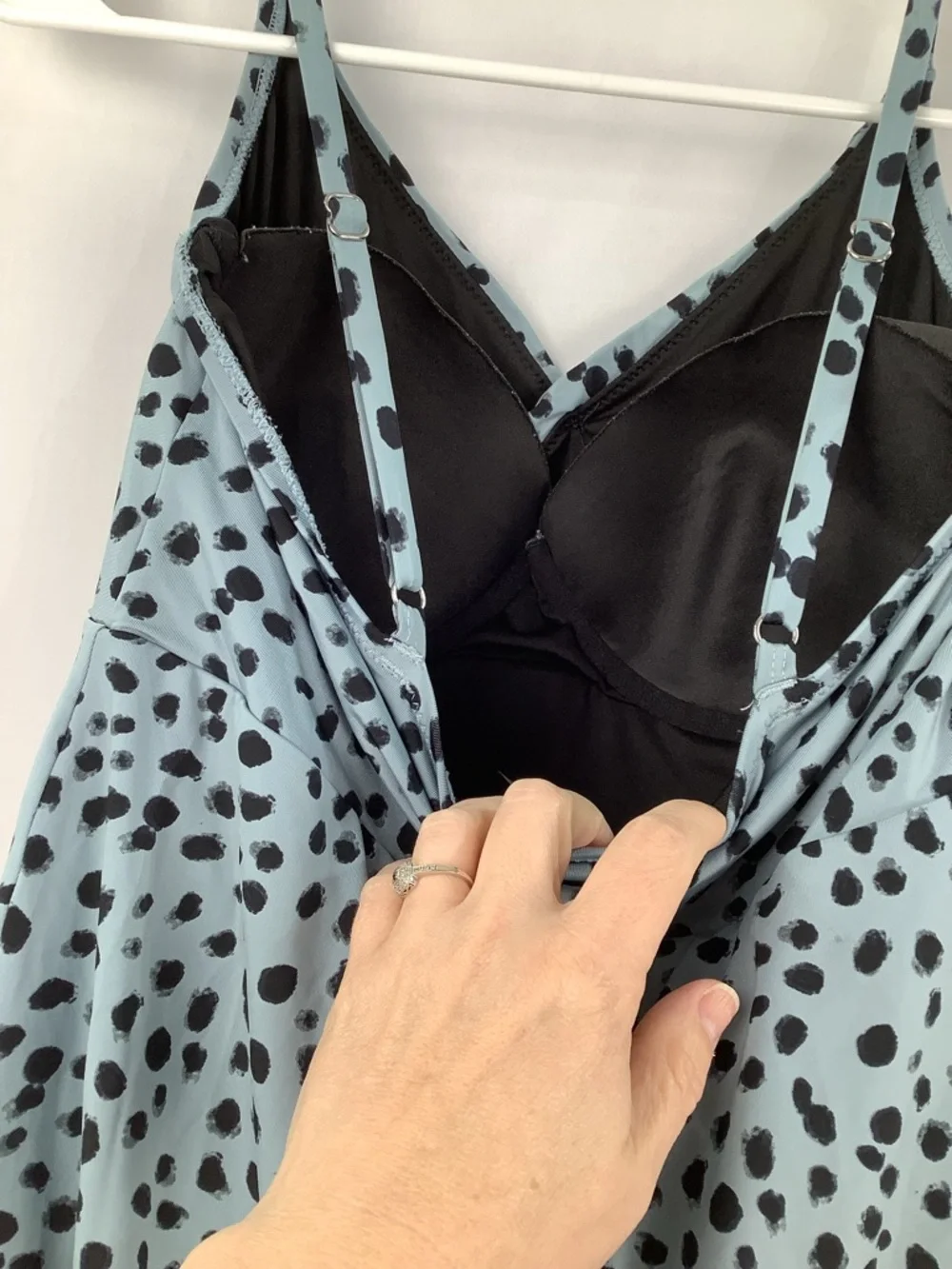 Garnet Hill Boheme Polka Dot Swim Dress One Piece Swimsuit‎ womens size 10